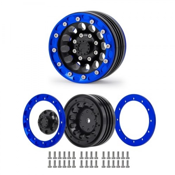 4pcs Aluminum Alloy Wheel Rim Beadlock Wheel Rims Hub Compatible with trx4 scx10 RC Car