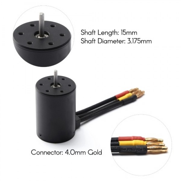 2300KV Brushless Motor 3650 Waterproof Motor with 120A Brushless ESC XT60 Plug Programming Card for 1/8 1/10 1/12 RC Car RC Boat