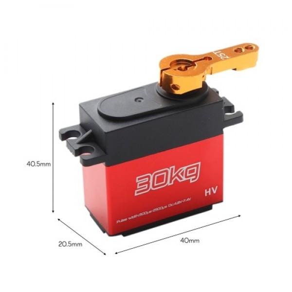 30KG Digital Servo Metal Gear Servo Waterproof for 1/8 1/10 1/12 Scale RC Cars Robot Boat Manipulator with 25T Arm