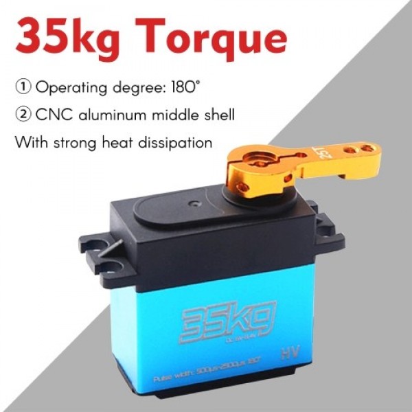 35KG Digital Servo Metal Gear Servo for RC Cars Robot Manipulator with 25T Servo Arm