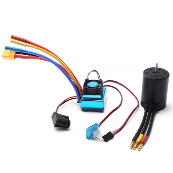 2300KV 3650 Brushless Motor with 120A Brushless ESC XT60 Plug for 1/8 1/10 1/12 RC Car RC Boat Part