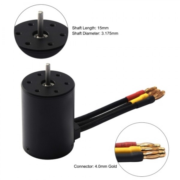 2300KV 3650 Brushless Motor with 120A Brushless ESC XT60 Plug for 1/8 1/10 1/12 RC Car RC Boat Part