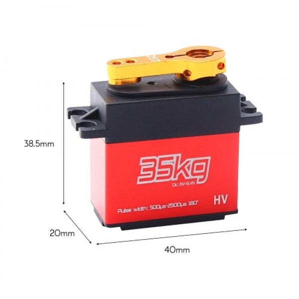 35KG Digital Servo Metal Gear Servo Waterproof for RC Cars Robot Manipulator with 25T Servo Arm