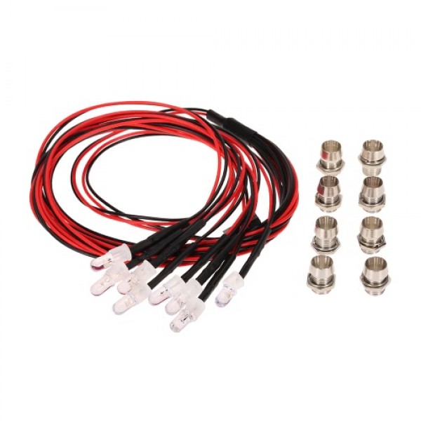 8 LED Light Kit 2 White 2 Red 4 Yellow for 1/10 1/8 Traxxas HSP Redcat RC4WD Tamiya Axial SCX10 D90 HPI RC Car