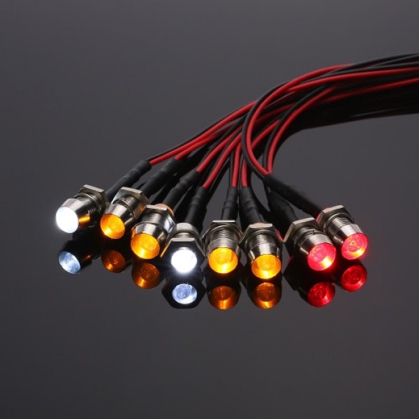 8 LED Light Kit 2 White 2 Red 4 Yellow for 1/10 1/8 Traxxas HSP Redcat RC4WD Tamiya Axial SCX10 D90 HPI RC Car