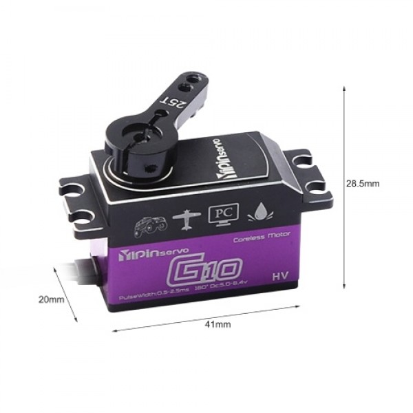 YIPINServo 10KG Digital Servo Metal Gear Servo Waterproof for 1/8 1/10 Scale RC Cars Robot Manipulator