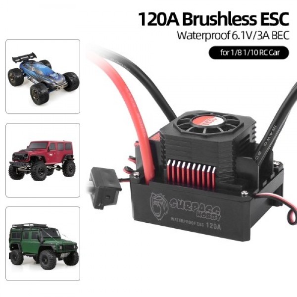 SURPASS HOBBY 120A Brushless ESC Waterproof Electric Speed Controller