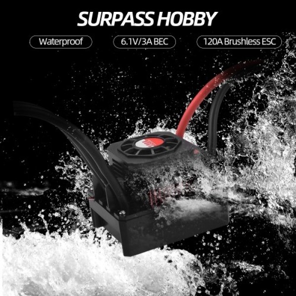 SURPASS HOBBY 120A Brushless ESC Waterproof Electric Speed Controller