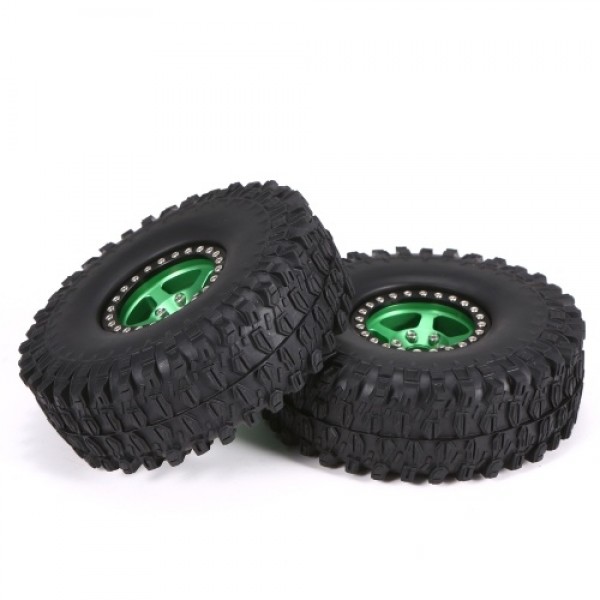 4PCS Crawler RC Tires with Metal Rim Compatible with AXIAL SCX10 90046 traxxas TRX4 RC4WD D90 hsp redcat tamiya hpi 1/10 RC Rock