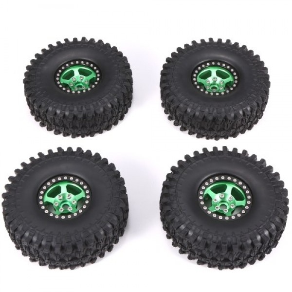 4PCS Crawler RC Tires with Metal Rim Compatible with AXIAL SCX10 90046 traxxas TRX4 RC4WD D90 hsp redcat tamiya hpi 1/10 RC Rock