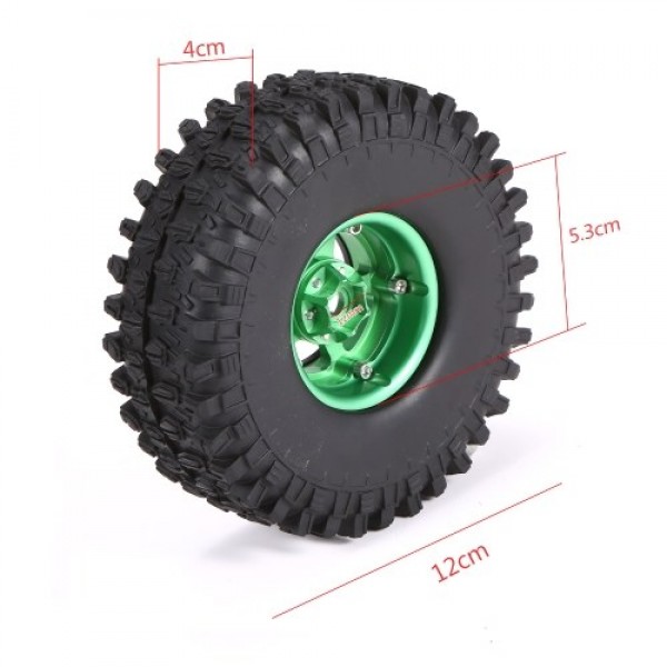 4PCS Crawler RC Tires with Metal Rim Compatible with AXIAL SCX10 90046 traxxas TRX4 RC4WD D90 hsp redcat tamiya hpi 1/10 RC Rock