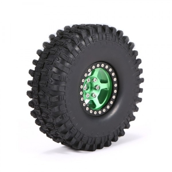 4PCS Crawler RC Tires with Metal Rim Compatible with AXIAL SCX10 90046 traxxas TRX4 RC4WD D90 hsp redcat tamiya hpi 1/10 RC Rock