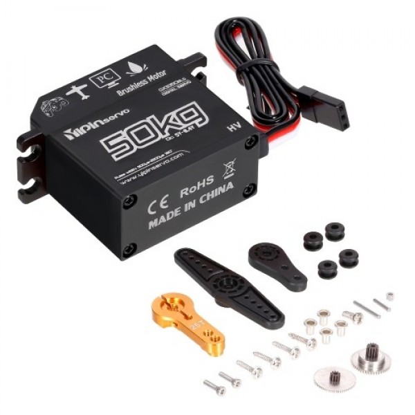 GX3350BLS 50KG Digital Servo IP67 Waterproof Steering Servo 180° Full Metal Body Stainless Steel Gear Brushless Motor Servo for 