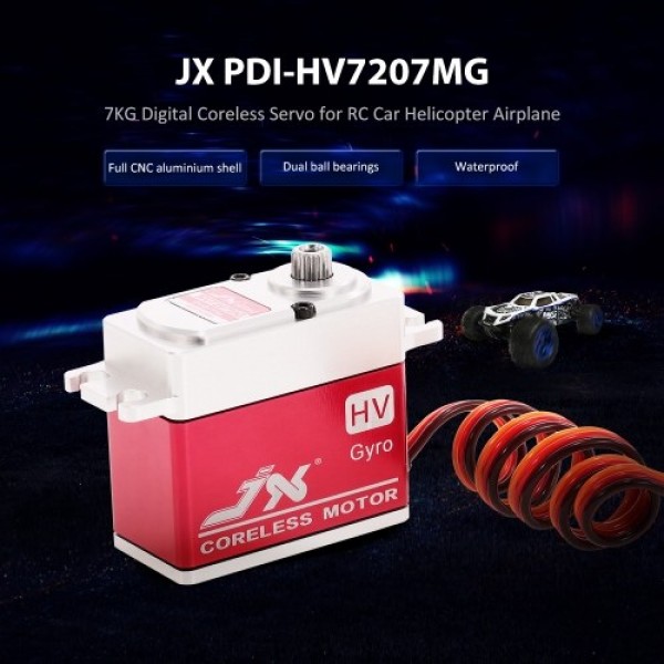 JX PDI-HV7207MG 7KG Aluminium Waterproof Digital Coreless Servo for RC Car Helicopter Boat Airplane