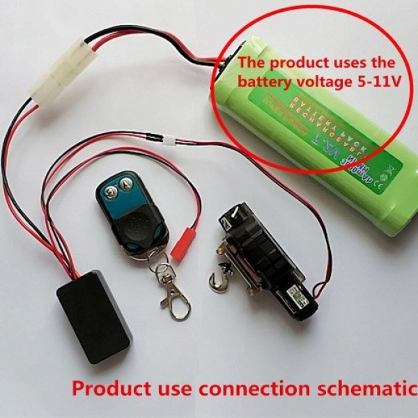 1/10 RC Rock Crawler Steel Wired Automatic Crawler Winch Control System and Wireless Remote Receiver for Traxxas HSI TAMIYA CC01