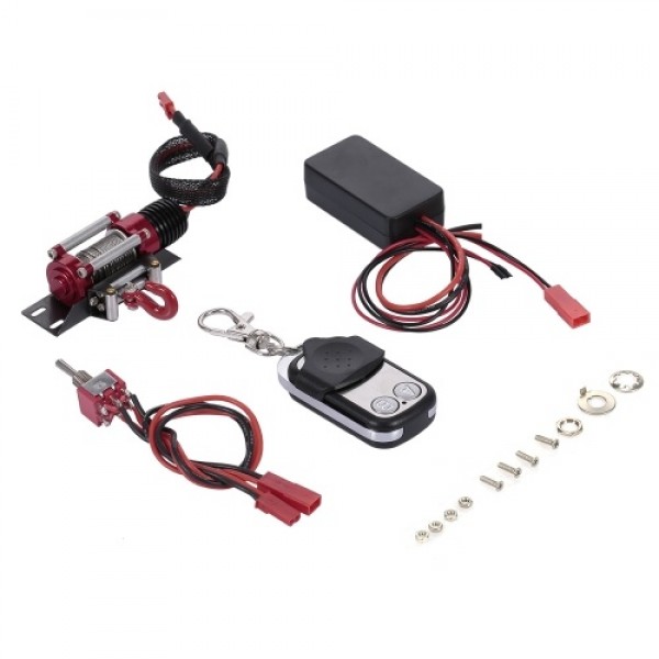 1/10 RC Rock Crawler Steel Wired Automatic Crawler Winch Control System and Wireless Remote Receiver for Traxxas HSI TAMIYA CC01