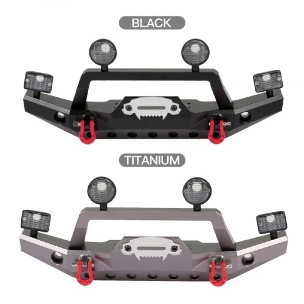 TRX-4 Metal Front Bumper with 2 Led Lights for 1/10 RC Crawler Traxxas TRX4 Sport 82024