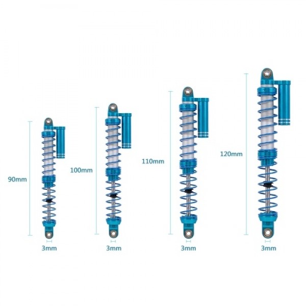 2Pcs 120mm Shock Absorber Internal Spring  Negative Pressure Damper for Axial Wraith RC Crawler