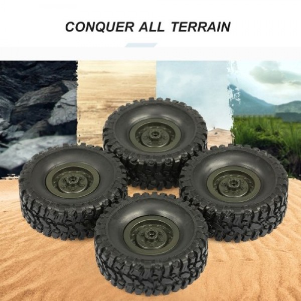 4PCS 65mm Military Truck Tire for 1/16 WPL B-14 B-24 B-16 B-36 C-14 C-24 RC Car