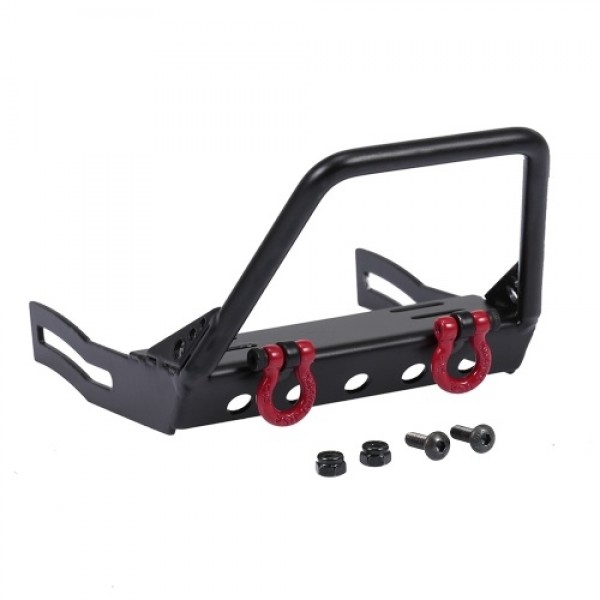 Steel Front Bumper Trapezoid Bull Bar with Shackles for 1/10 TRX-4 Rc4wd Axial SCX10 RC Crawler Car