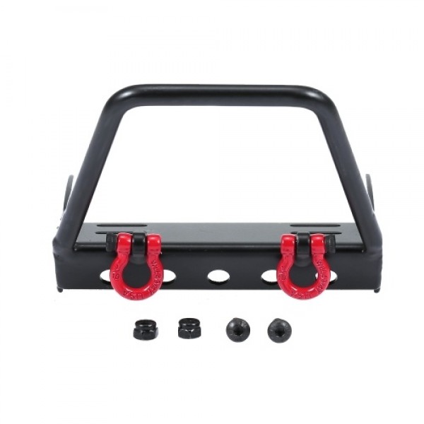 Steel Front Bumper Trapezoid Bull Bar with Shackles for 1/10 TRX-4 Rc4wd Axial SCX10 RC Crawler Car