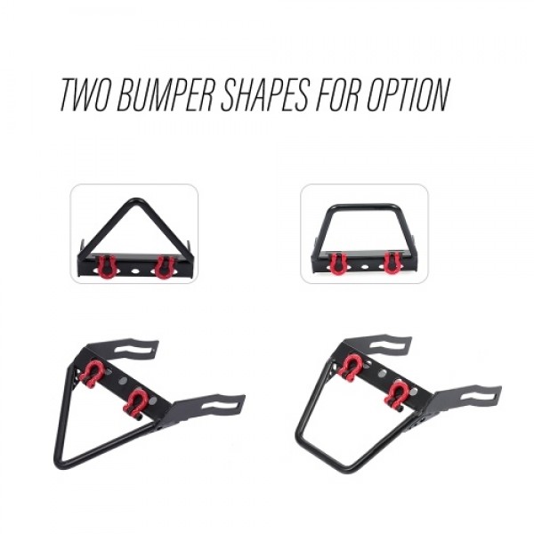 Steel Front Bumper Trapezoid Bull Bar with Shackles for 1/10 TRX-4 Rc4wd Axial SCX10 RC Crawler Car