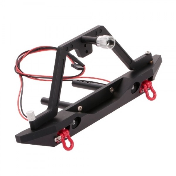 Metal Rear Bumper with Spare Tire Rack 2 LED Light for RC Crawler Car Traxxas TRX-4 Axial SCX10 &amp; SCX10 II 90046