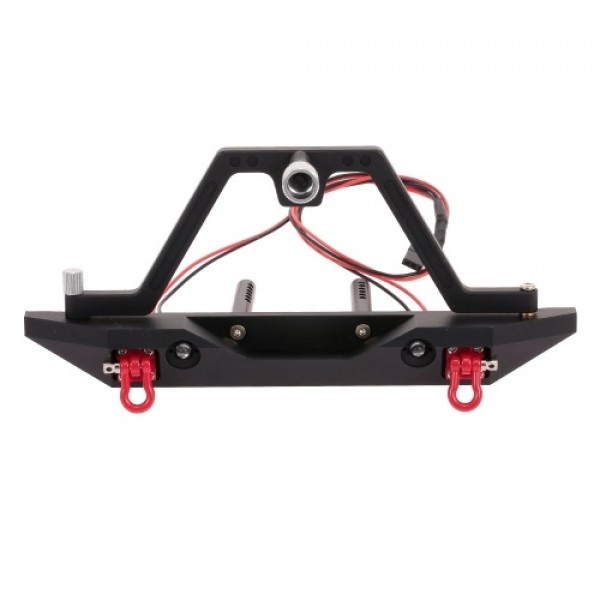 Metal Rear Bumper with Spare Tire Rack 2 LED Light for RC Crawler Car Traxxas TRX-4 Axial SCX10 &amp; SCX10 II 90046