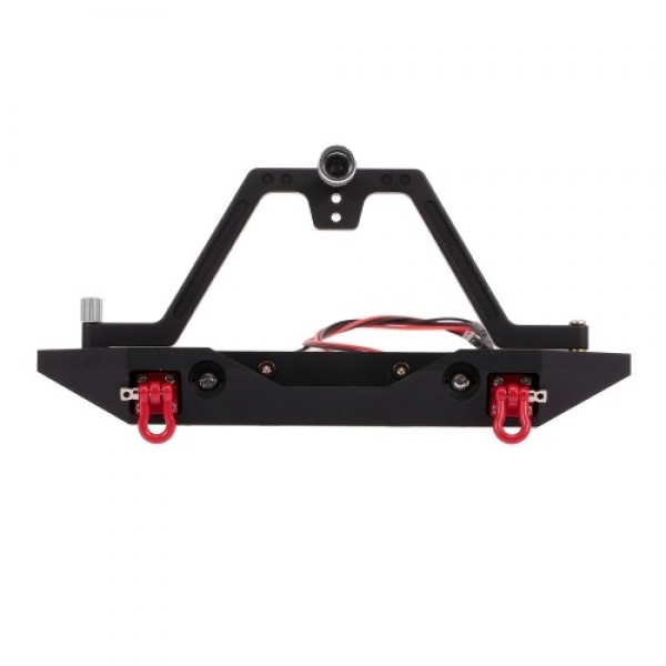 Metal Rear Bumper with Spare Tire Rack 2 LED Light for RC Crawler Car Traxxas TRX-4 Axial SCX10 &amp; SCX10 II 90046