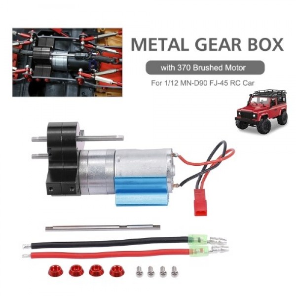 Replacement For 1/12 MN-D90 FJ-45 Gearbox Metal Gearbox 370 Brushed Motor Speed Change RC Car Parts