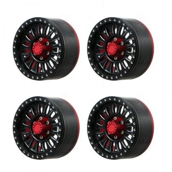 Aluminum Alloy Wheel Rim Beadlock Wheel Rims Hub 4pcs Compatible with traxxas RC4WD AXIAL hsp redcat tamiya hpi RC Car