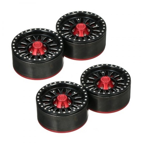 Aluminum Alloy Wheel Rim Beadlock Wheel Rims Hub 4pcs Compatible with traxxas RC4WD AXIAL hsp redcat tamiya hpi RC Car