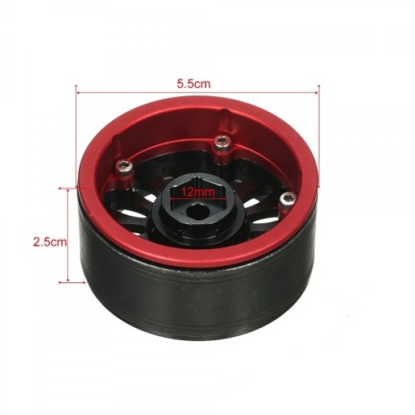 Aluminum Alloy Wheel Rim Beadlock Wheel Rims Hub 4pcs Compatible with traxxas RC4WD AXIAL hsp redcat tamiya hpi RC Car