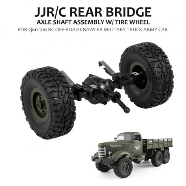 JJR/C Rear Bridge Axle Shaft Assembly w/ Tire Wheel