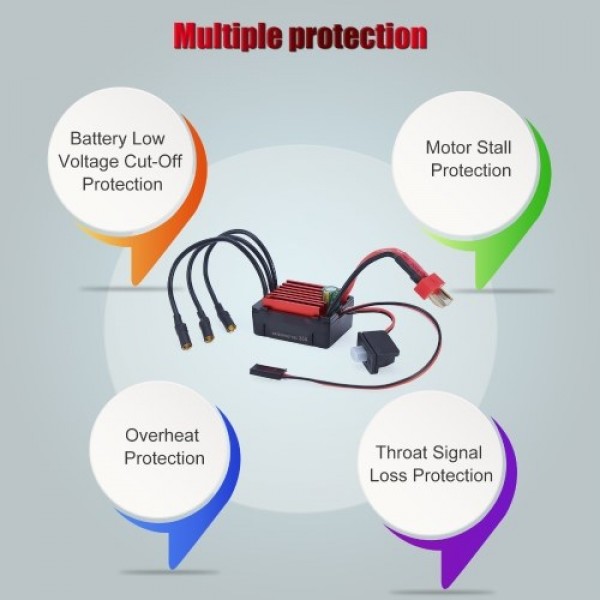 35A ESC Electric Speed Controller Waterproof Dustproof RC 1/16 1/14 RC Car Compatible with HSP Axia/Buggy/Drift Car 3660/3670 Br