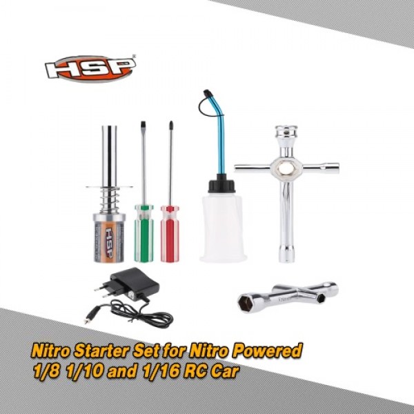 Original HSP 80141 Nitro Starter Kit Glow Plug Igniter Charger Tools Fuel Bottle for HSP RedCat Nitro Powered 1/8 1/10 RC Car