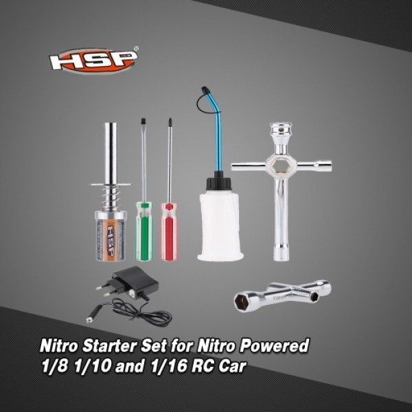 Original HSP 80141 Nitro Starter Kit Glow Plug Igniter Charger Tools Fuel Bottle for HSP RedCat Nitro Powered 1/8 1/10 RC Car