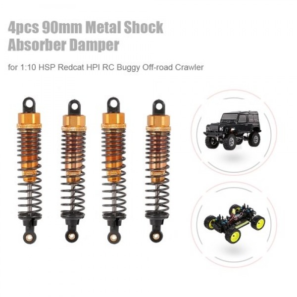 4pcs RC Car Parts 90mm Metal Shock Absorber Damper