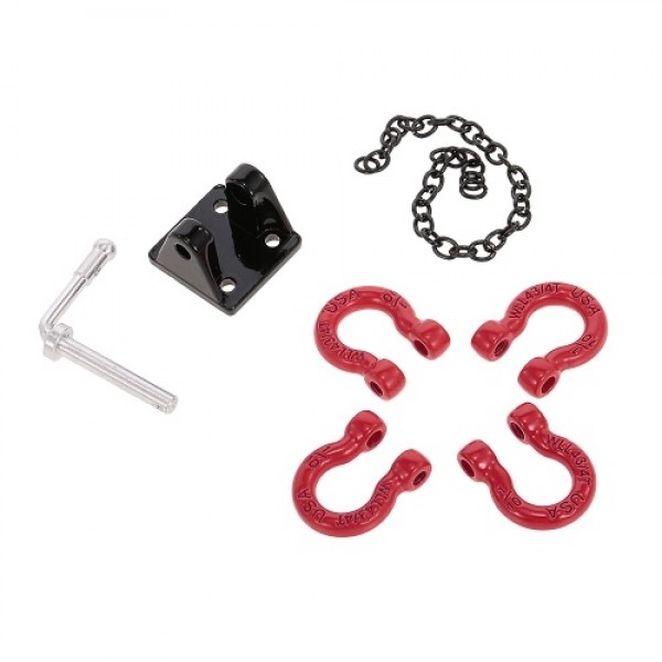 1 Set Tow D-Ring Shackles Trailer Hook Trailer Lock for 1/10 Traxxas HSP Redcat RC4WD Tamiya Axial SCX10 D90 HPI RC Crawler Car