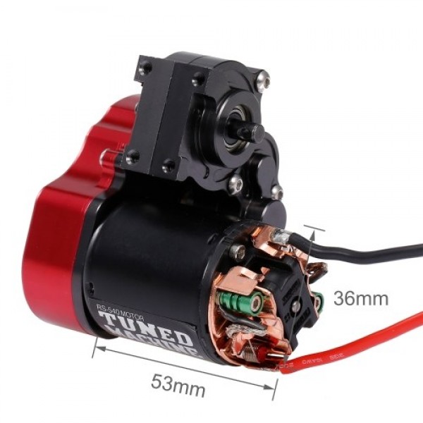 Center Gearbox Transmission with 540 Brushed Motor 55T for 1/10 RC Rock Crawler Axial SCX10 SCX10 II 90046