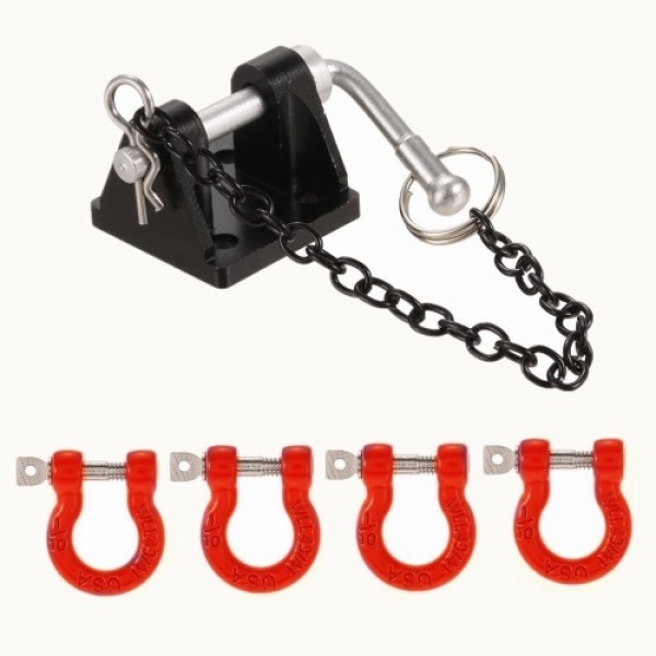 1 Set Tow D-Ring Shackles Trailer Hook Trailer Lock for 1/10 Traxxas HSP Redcat RC4WD Tamiya Axial SCX10 D90 HPI RC Crawler Car