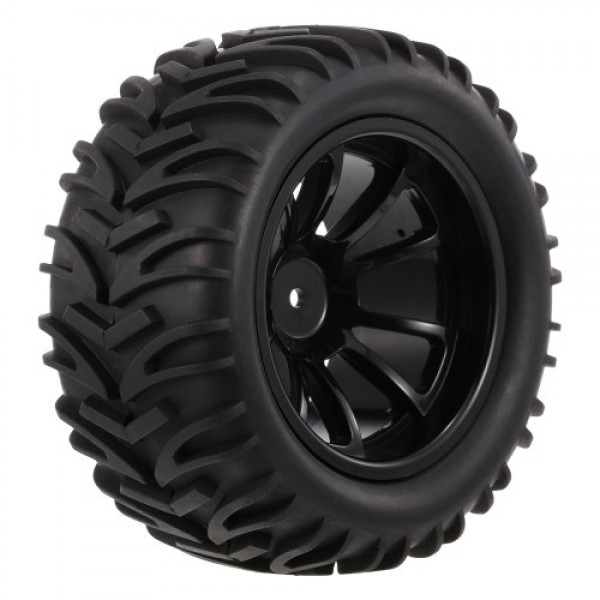 4PCS 1/10 Off-road Tyre Double V Tread Pattern 10 Spokes Rim for 1/10 HSP HPI Redcat RC4WD RC Monster Truck