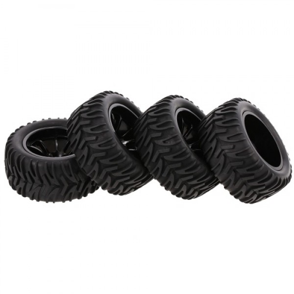 4PCS 1/10 Off-road Tyre Double V Tread Pattern 10 Spokes Rim for 1/10 HSP HPI Redcat RC4WD RC Monster Truck