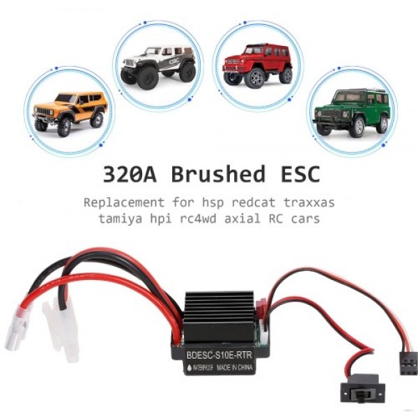 320A ESC Brushed Forward Reverse Electric Speed Controller with Brake