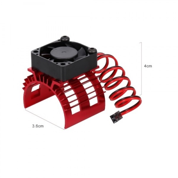 Aluminum Alloy Motor Heatsink Cover with Cooling Fan for 540 550 Brushed Motor 3650 Brushless Motor For WLtoys A959-B A979-B 144