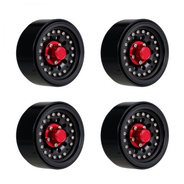 4PCS 1.9in Metal Beadlock Wheel Rim Hub for 1/10 RC Crawler Car Compatible with TRX4 Hsp Redcat Traxxas Tamiya Hpi Rc4wd Axial R