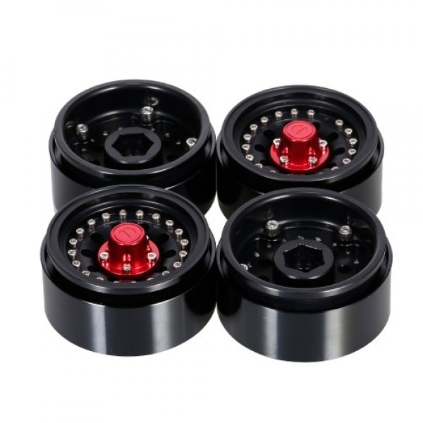 4PCS 1.9in Metal Beadlock Wheel Rim Hub for 1/10 RC Crawler Car Compatible with TRX4 Hsp Redcat Traxxas Tamiya Hpi Rc4wd Axial R