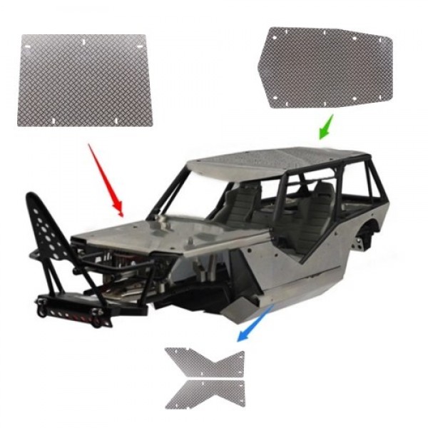 Compatible with Axial Wraith 90018 Aluminium Alloy Engine Hood Panel Roof Panel Side Panel Skid Plate RC Car Body Protector