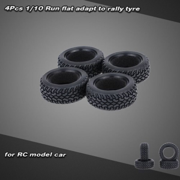 4Pcs/Set 1/10 Grain Run Flat Rally Car Tyre for Traxxas HSP Tamiya HPI Kyosho RC Rally Model Car