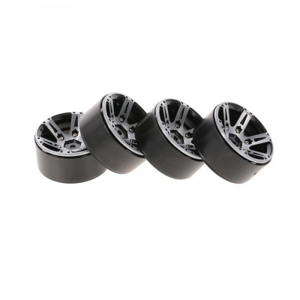 4pcs 1.9 inch Wheel Hub Beadlock Wheel Rim for 1:10 RC Rock Crawler Axial SCX10 90046 D90 TRX-4 RC Car